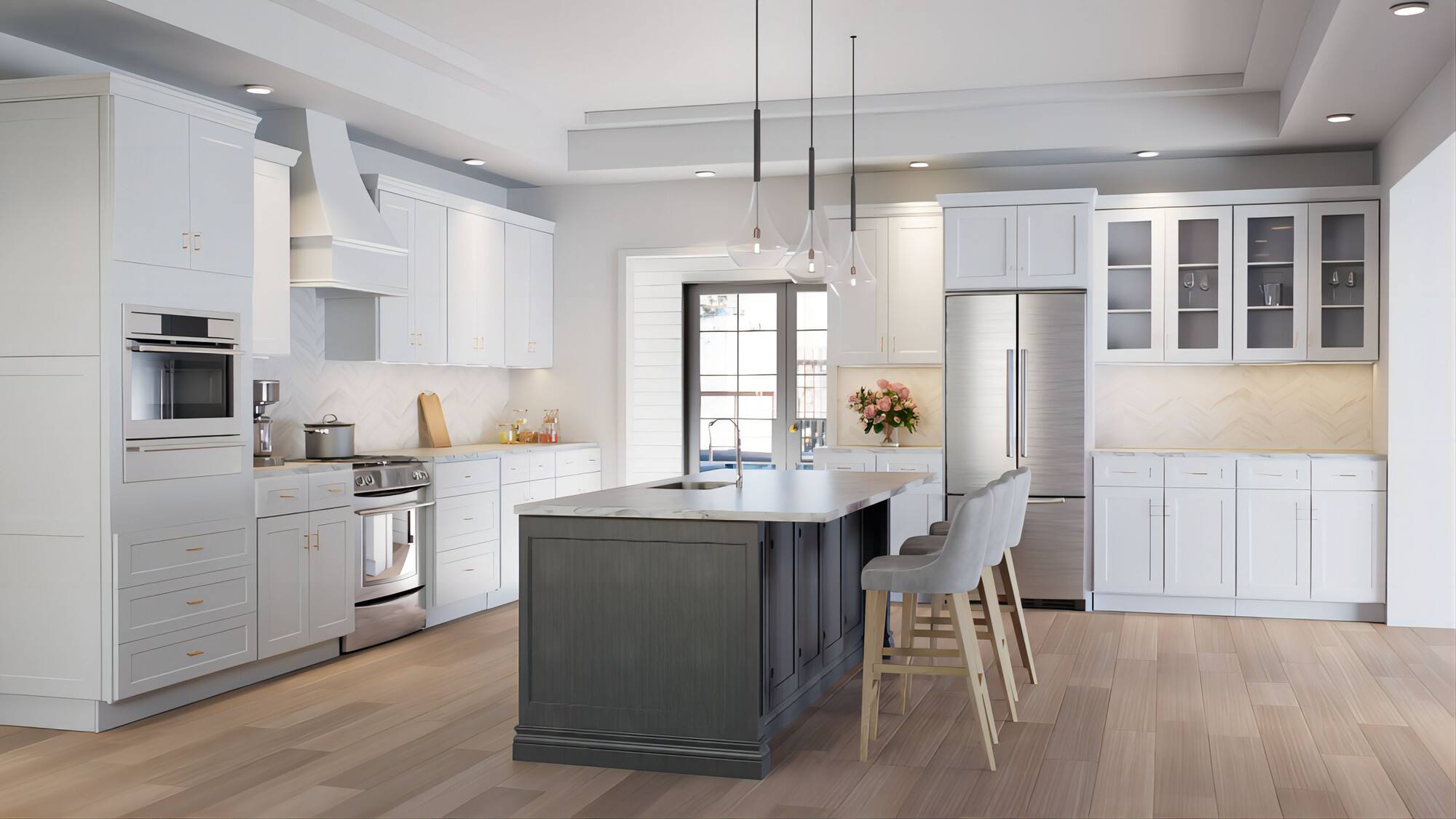 Alt View 1. Furinno - TURN-N-TUBE 5-Tier Corner Display Rack, Corner Shelf, Shelving Unit, for Organization and Storage - Amber Oak/Black.