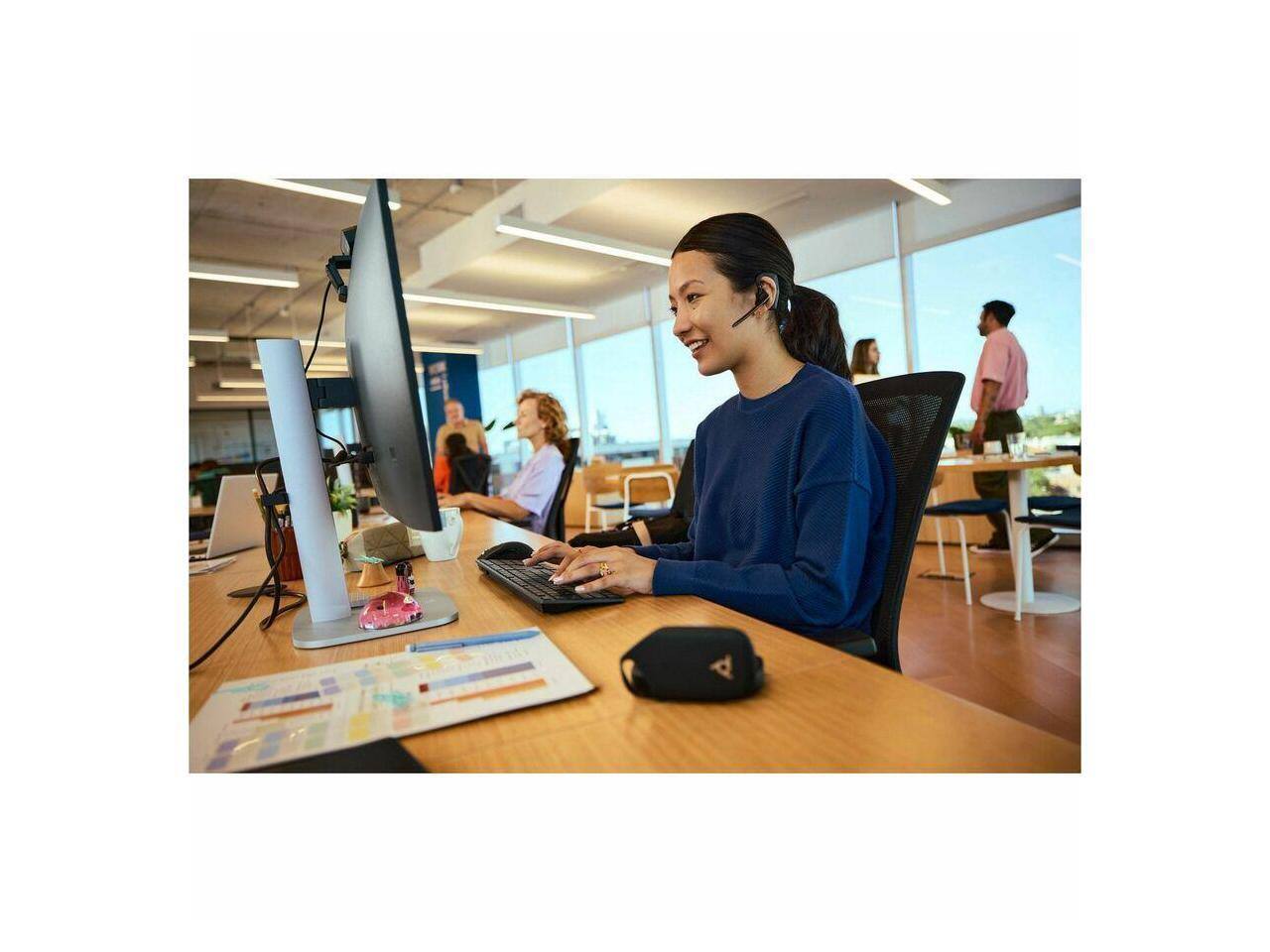 Alt View 3. HP - Poly Voyager Legend 50-M UC Headset - Wireless Bluetooth - Noise Cancelling Mic - In-Ear - Black.