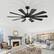 Back. Breezary - 72-Inch Extra-Large Ceiling Fan with 10 Plywood Blades, DC Motor, 6-Speed Remote, Tri-Color LED Light, Dual Downrods - Matte Black.
