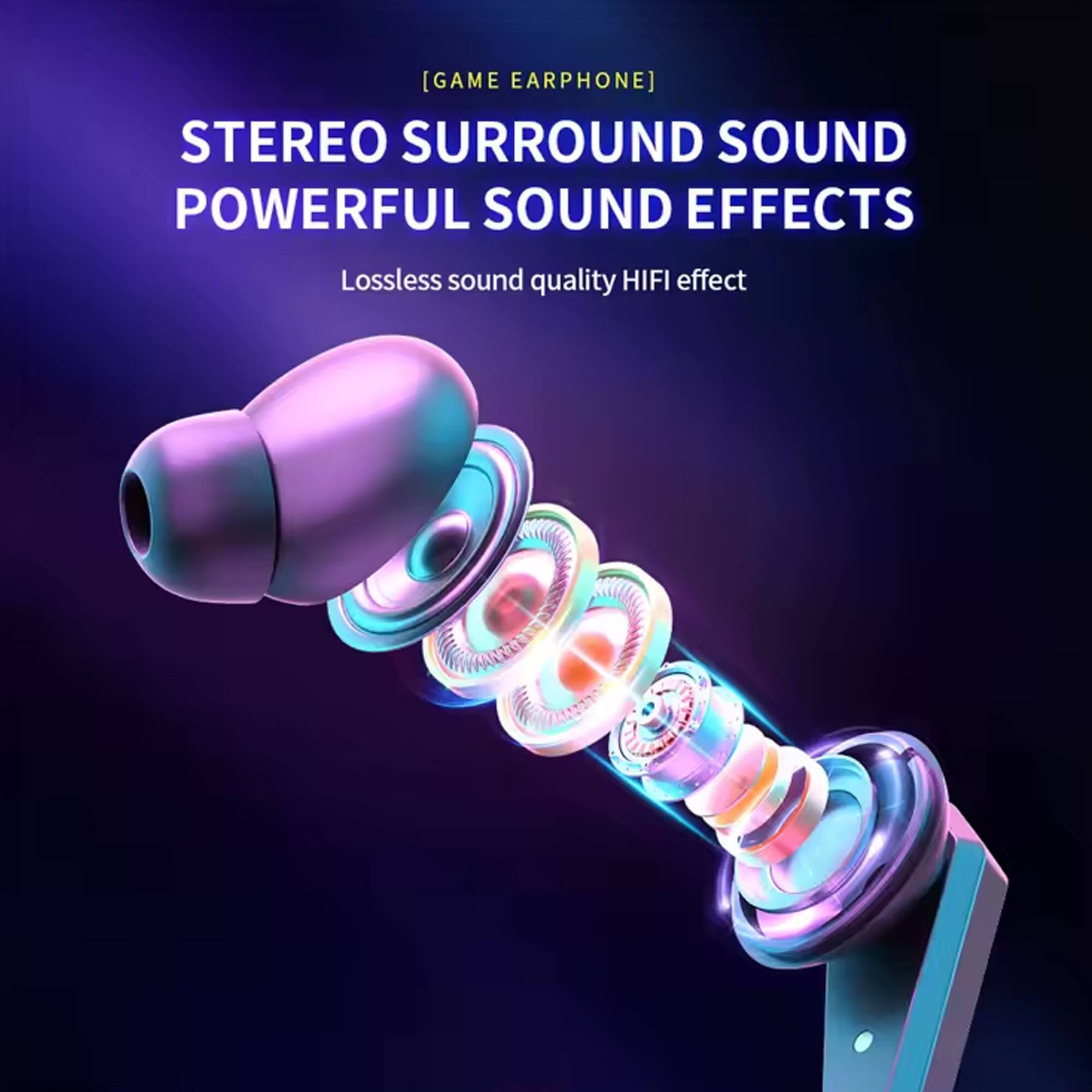 [GAME EARPHONE]  
STEREO SURROUND SOUND  
POWERFUL SOUND EFFECTS  
Lossless sound quality HIFI effect