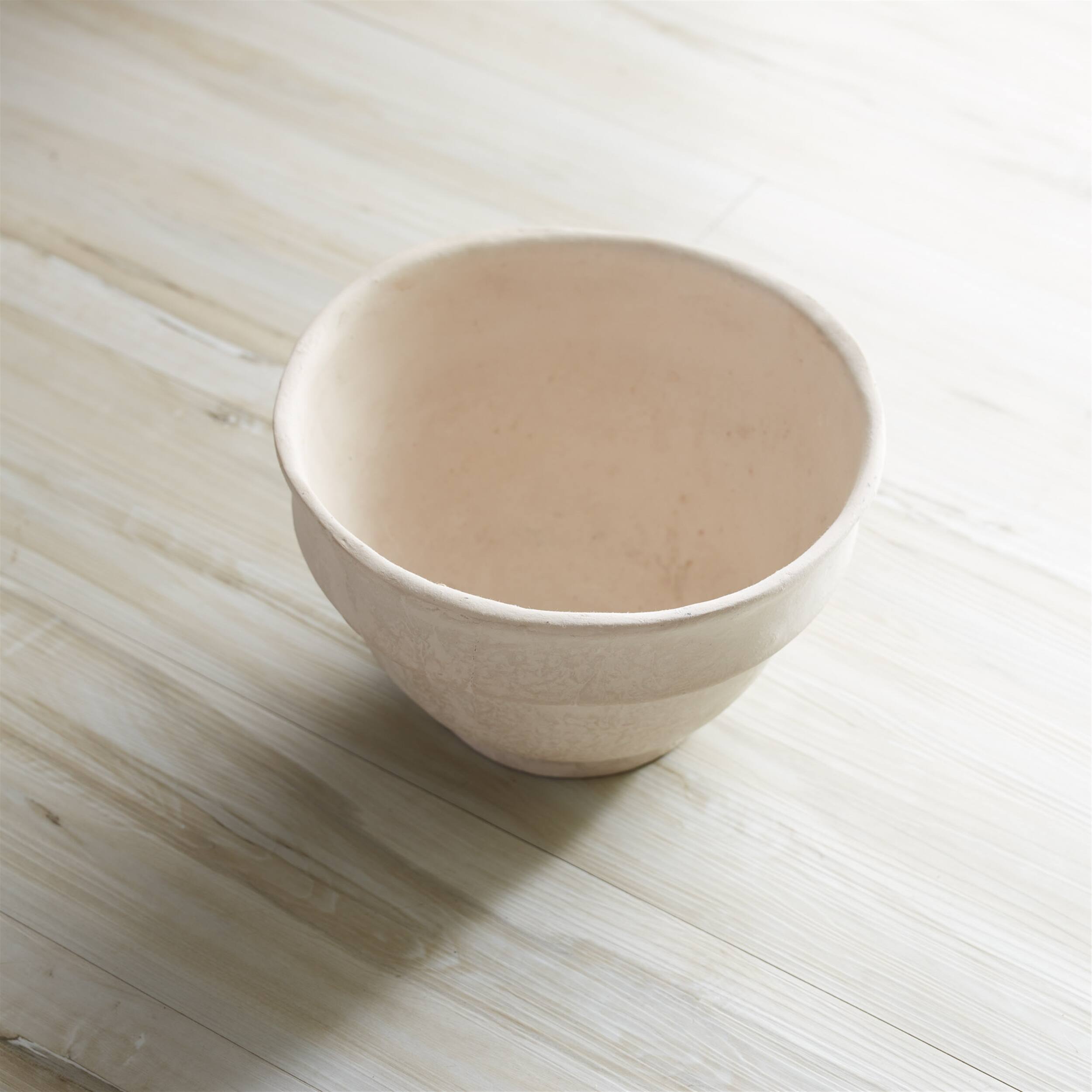 Alt View 1. BreeBe - Recycled Paper Chalk Bowl 10"D - Beige.