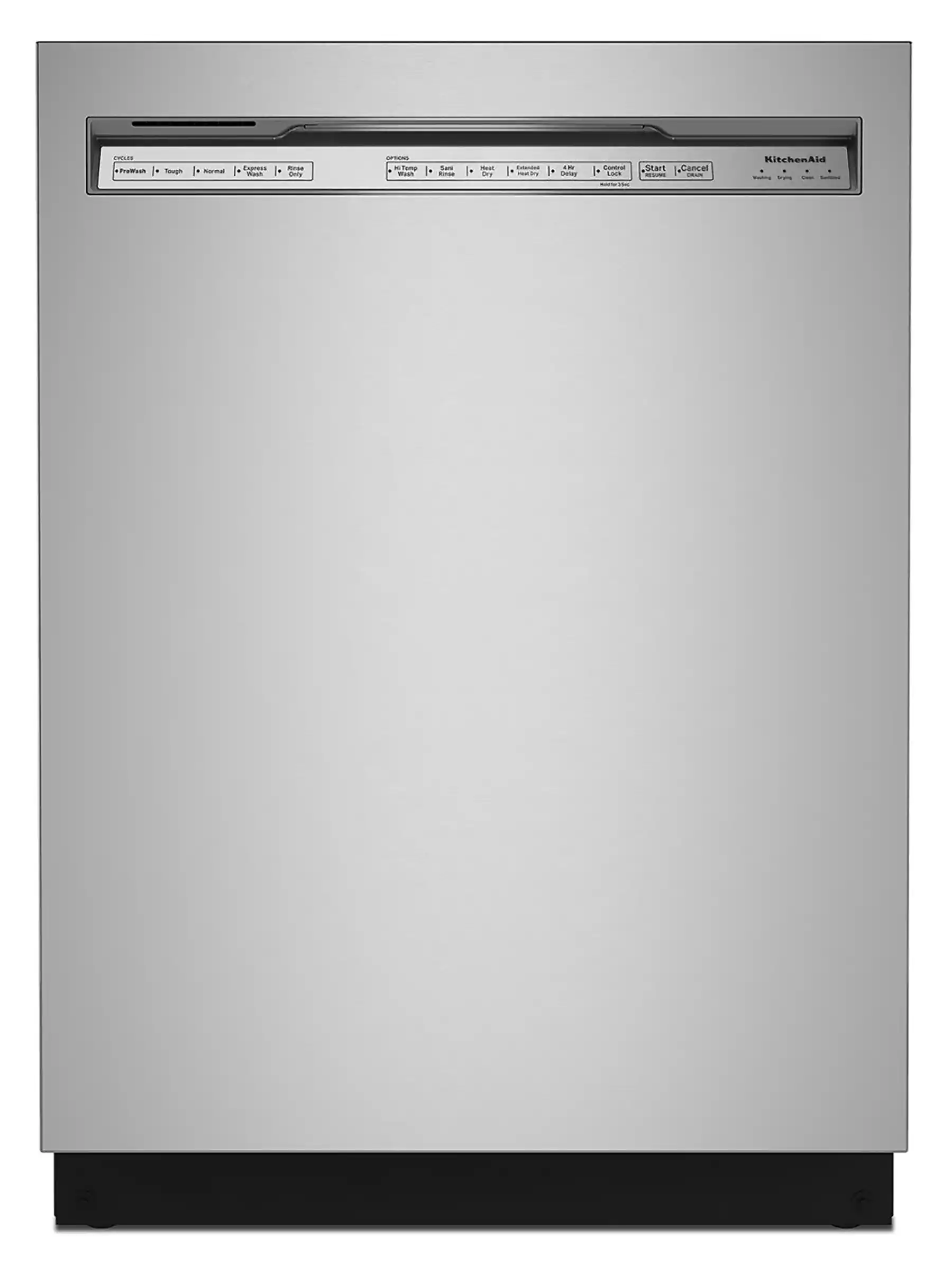KitchenAid - 24" Front Control Built-In Dishwasher with Tub, ProWash Cycle, 3rd Rack, 39 dBA - Stainless Steel