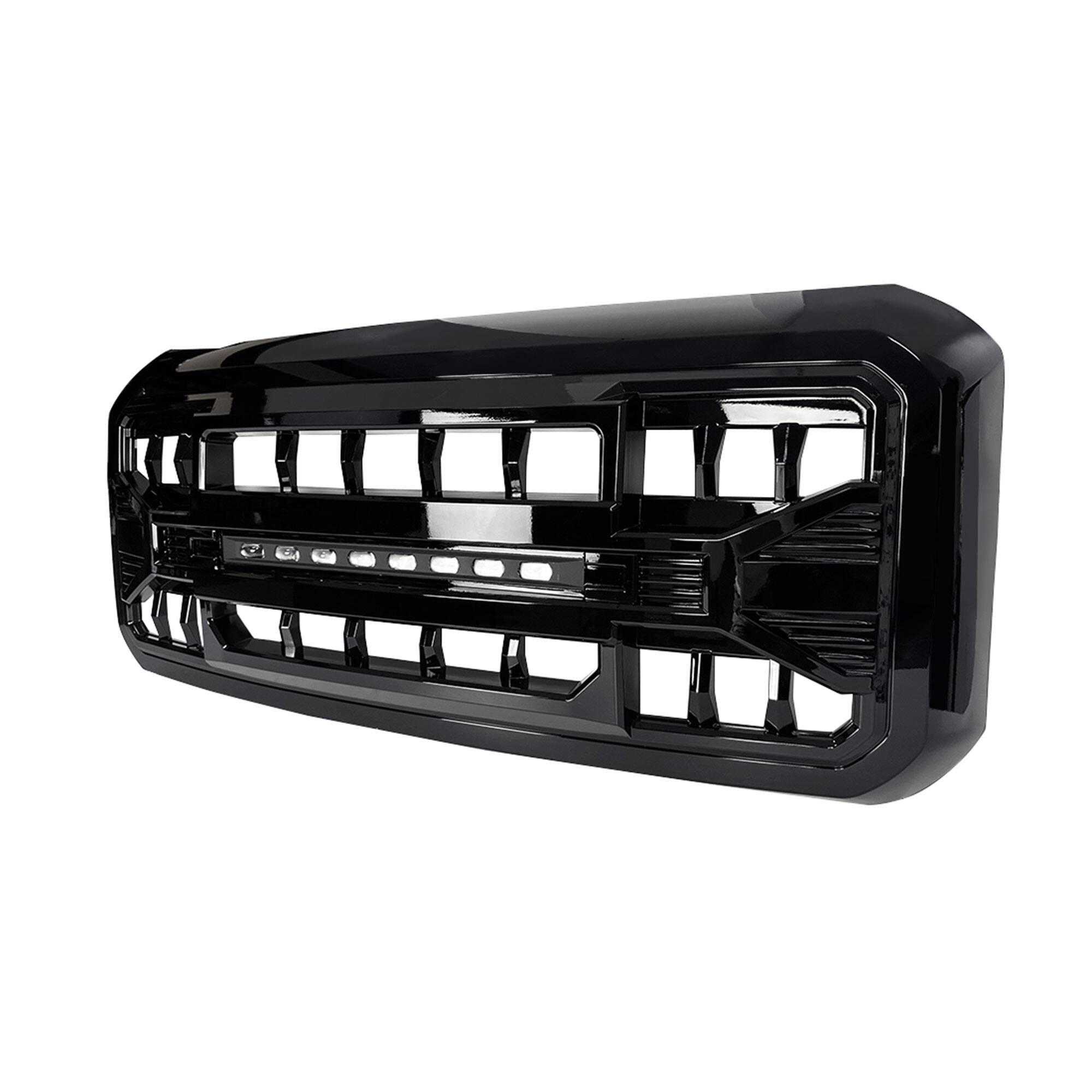Alt View 7. AMERICAN MODIFIED - AMERICAN MODIFIED Armor Grille for 2011 to 2016 Ford F250 with Off Road Lights - Glossy Black.