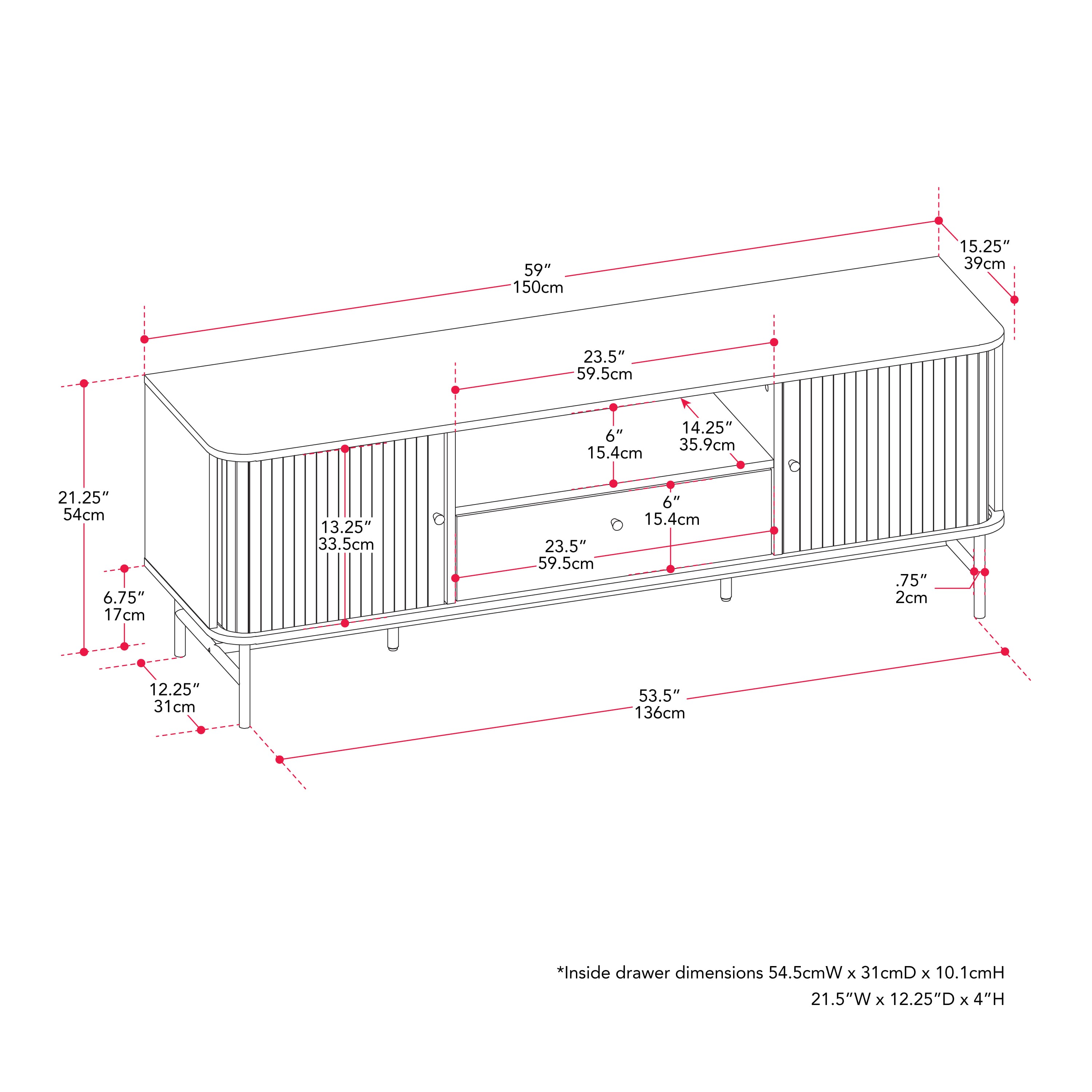 Alt View 24. CorLiving - Hikari Collection Media Console TV Stand with Cabinets for Most TV's up to 75" - Light Wood.