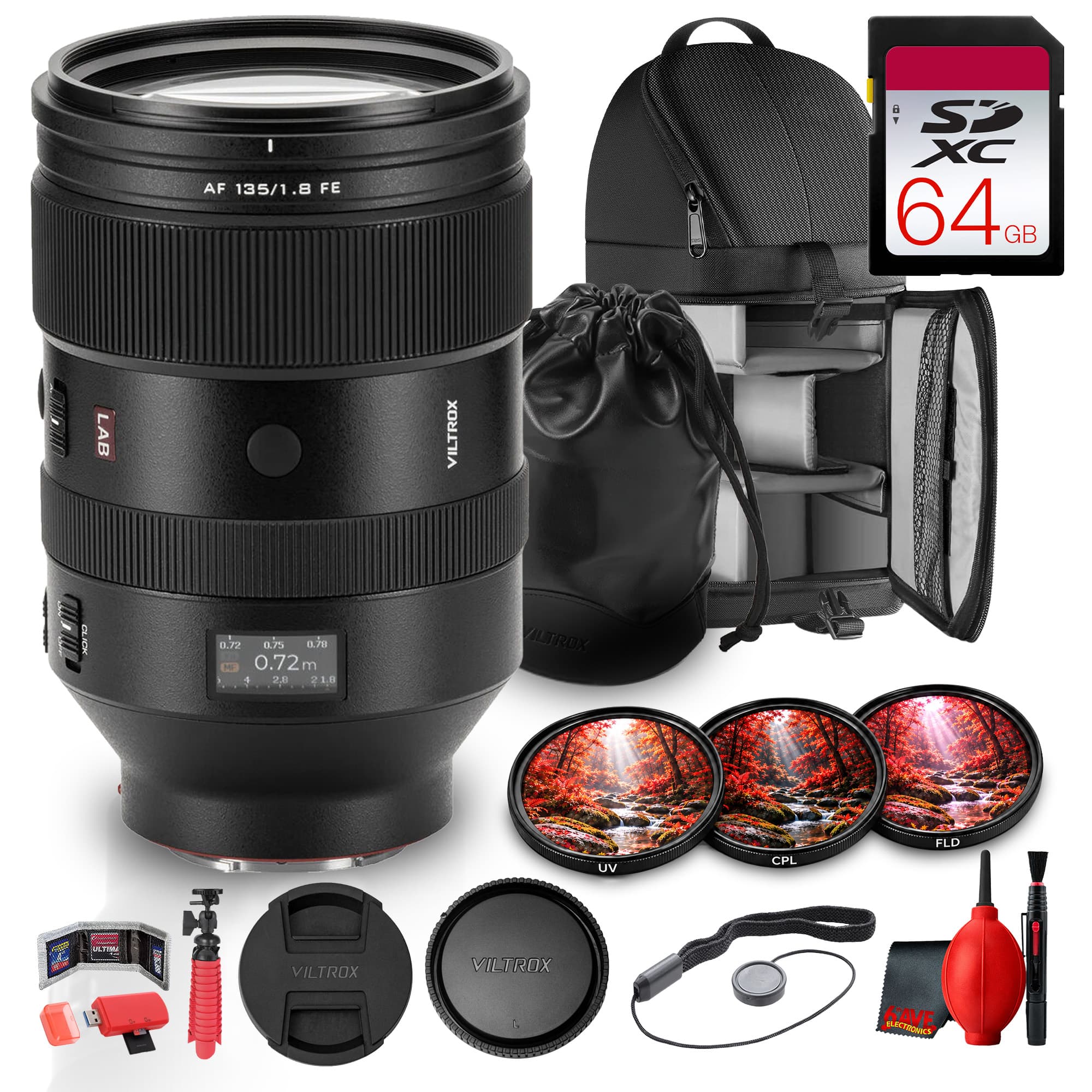 Viltrox - 135mm f/1.8 FE Lens for Sony E Mount Full Frame Mirrorless - Black