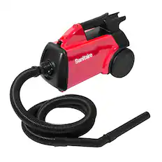 Front. Eureka - Sanitaire SC3683D Extend Canister Vacuum – Bagged, 10 A Motor, Lightweight 10 lb, 10″ Path, 20′ Cord, Shoulder Strap - Red.