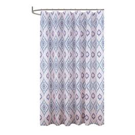 RT Designers Collection - 90 GSM Printed Peva Glit Jaxx Shower Curtain 70" x 72" - Blush
