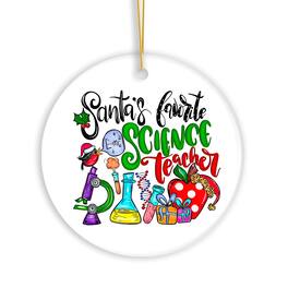 OrnamentallyYou - Santas Favorite Science Teacher Christmas Ornament Chemistry Physics and Biology - Multi-colored