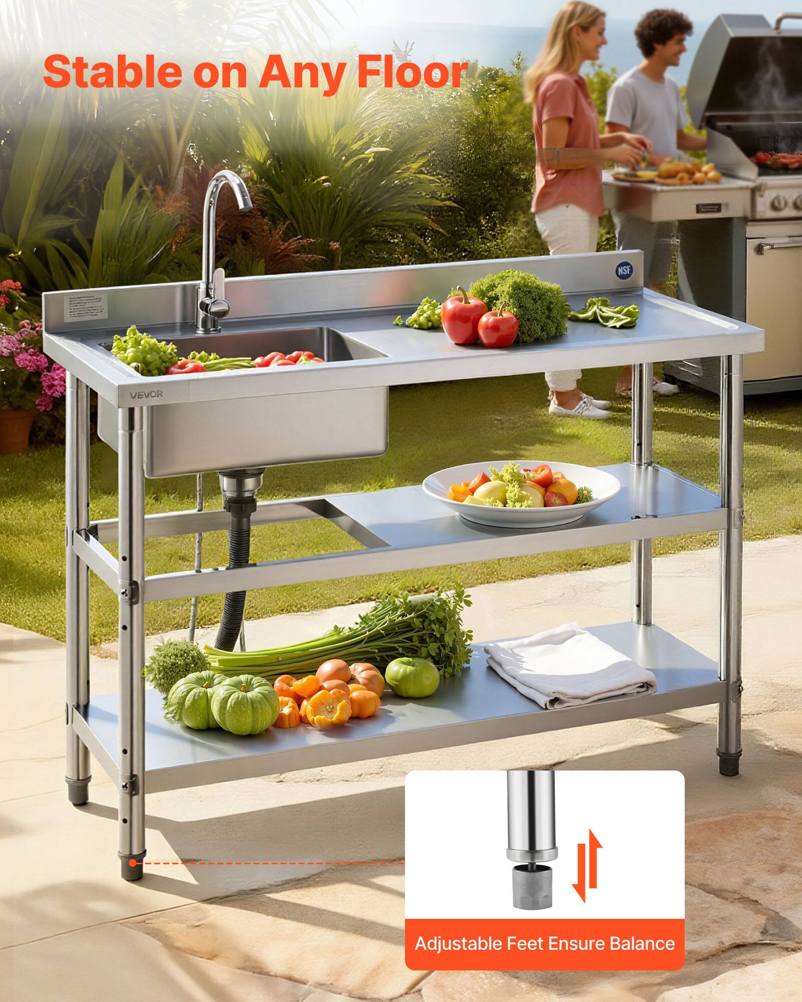 Stable on Any Floor

Adjustable Feet Ensure Balance