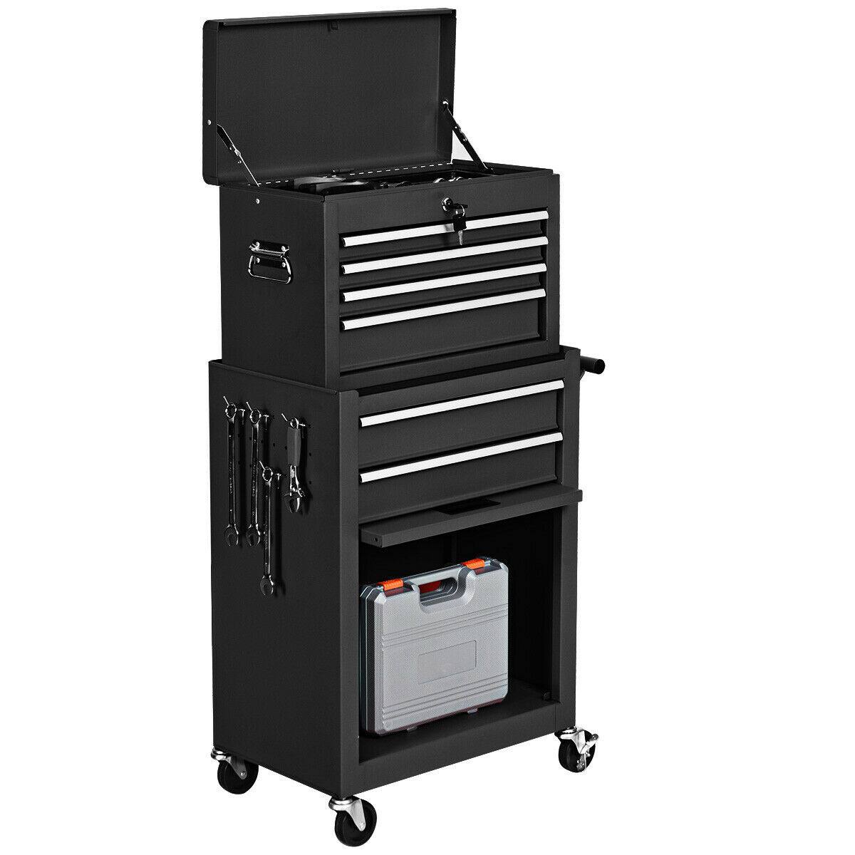 Alt View 1. SlickBlue - Rolling Tool Chest Cabinet with Drawer Storage for Garage - Black.