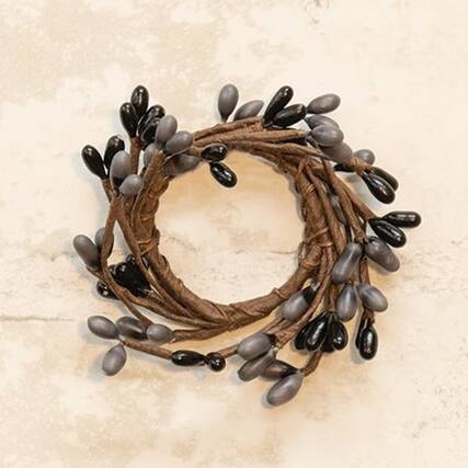 Front. BreeBe - Mini Pip Berry Ring - 1.5" - Gray & Black - Gray, Black.