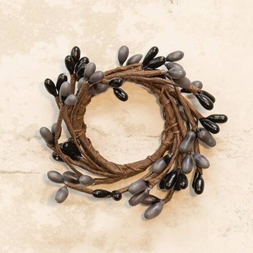 Front. BreeBe - Mini Pip Berry Ring - 1.5" - Gray & Black - Gray, Black.