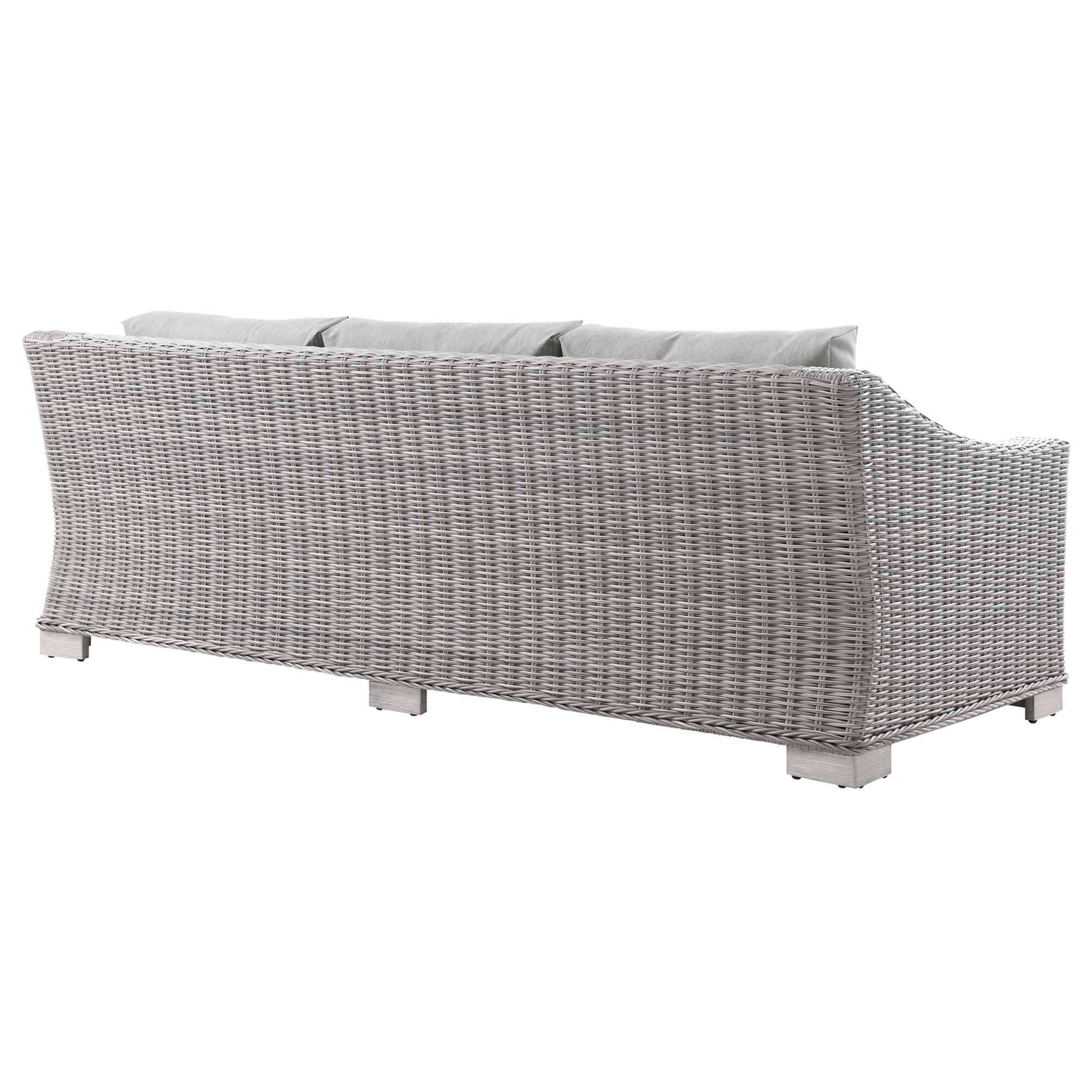 Alt View 2. Modway - Conway Outdoor Patio Wicker Rattan Sofa by Modway - Light Gray Gray.