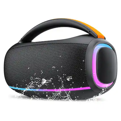 Front. Dazzed Corner - Bluetooth Wireless Speaker with Deep Bass, 30H Playtime - Black.