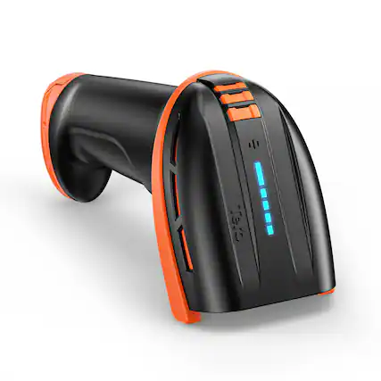 Front. Tera - D6100 Pro 2D Wireless Barcode Scanner with Stand.