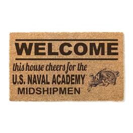 Jardine - Navy Midshipmen 18" x 30" Welcome Doormat - Brown