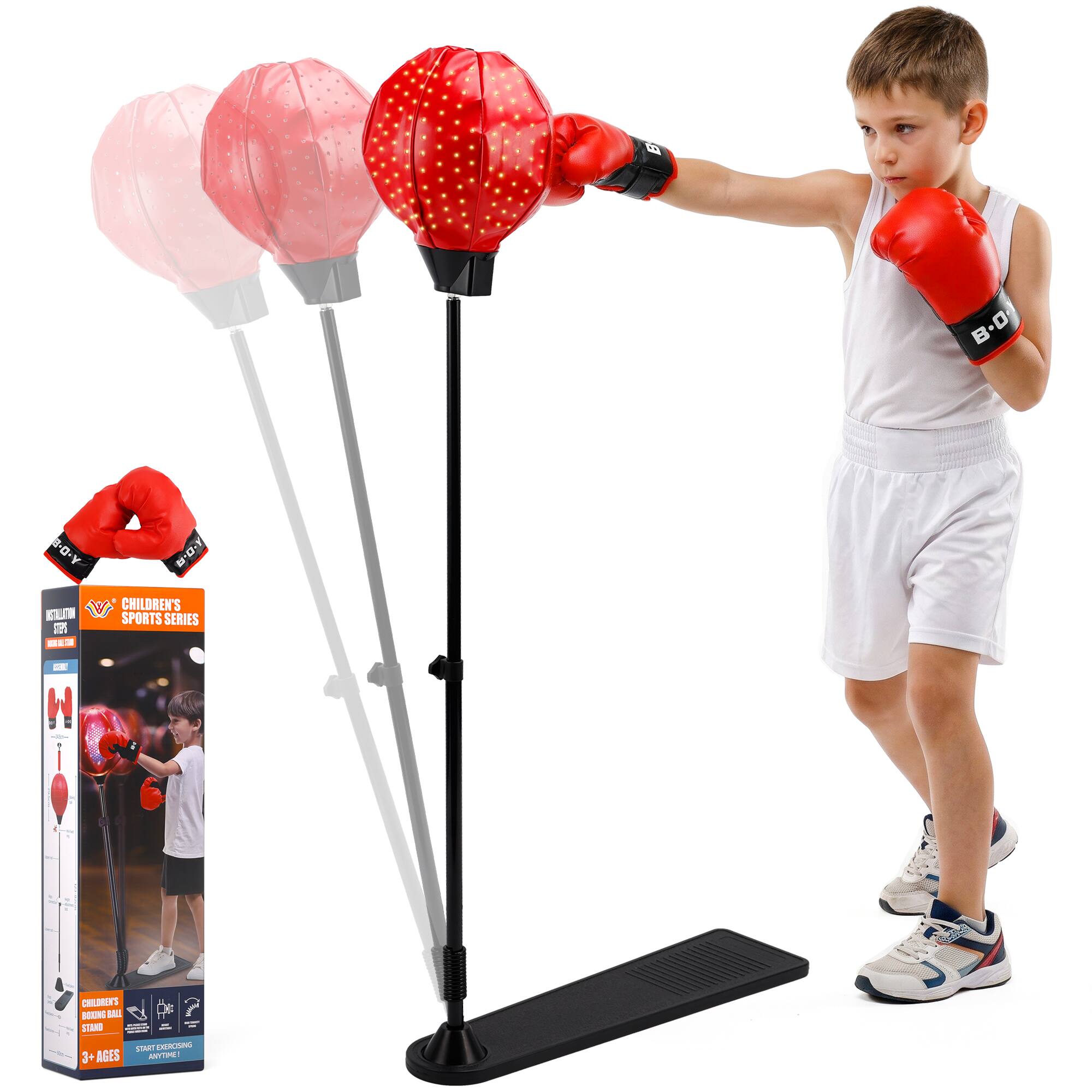 CHILDREN'S SPORTS SERIES  
BOXING BALL STAND  
3+ AGES  

B-O 0-O- : a -   - . . CHILDREN'S SPORTS SERIES - W Ca CHLMERS MEES M am  5/1001 CNRLA 3+ AGES MITON