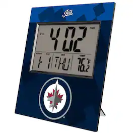 Keyscaper - Winnipeg Jets Color Block Digital Desk Clock - Multicolor