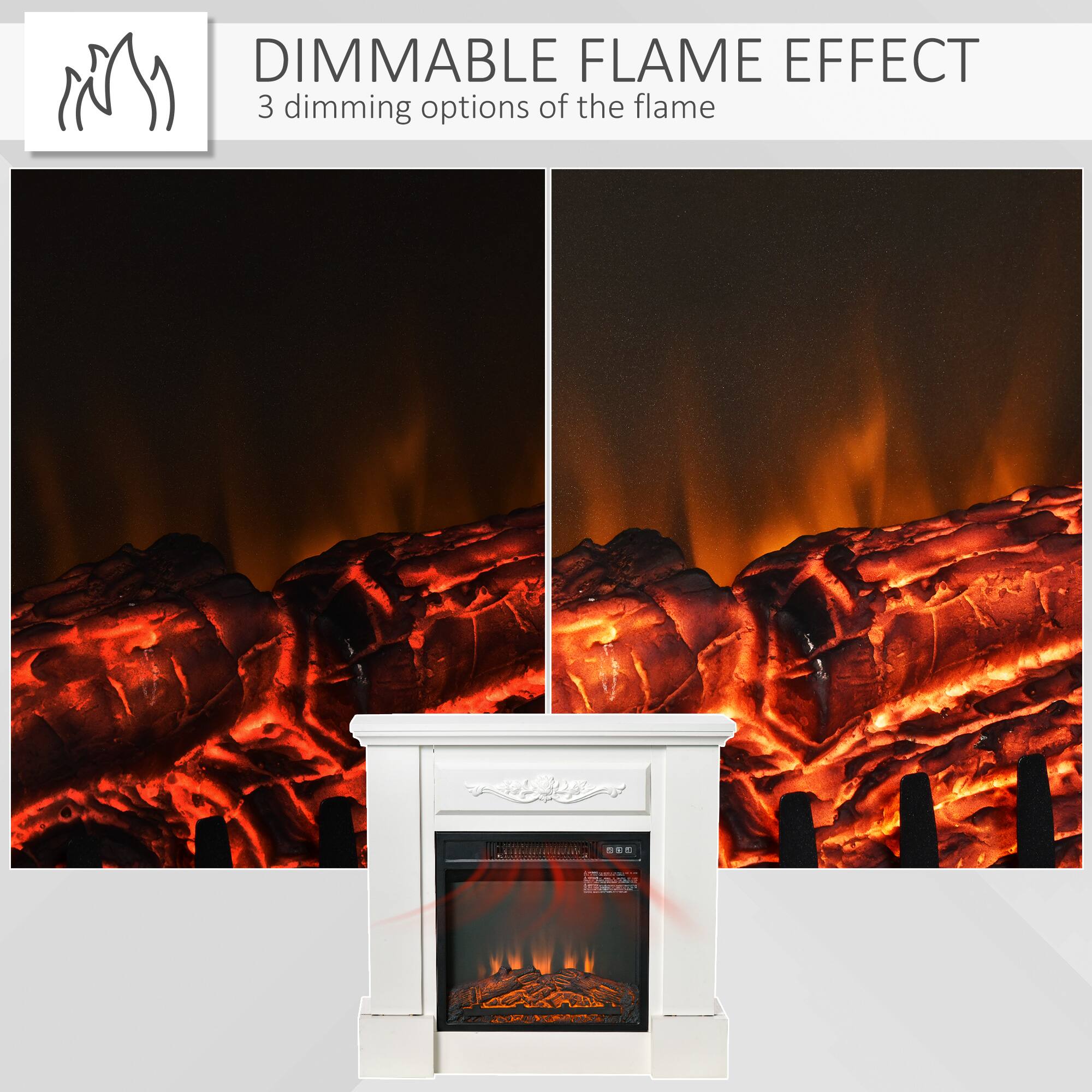 DIMMABLE FLAME EFFECT  
3 dimming options of the flame