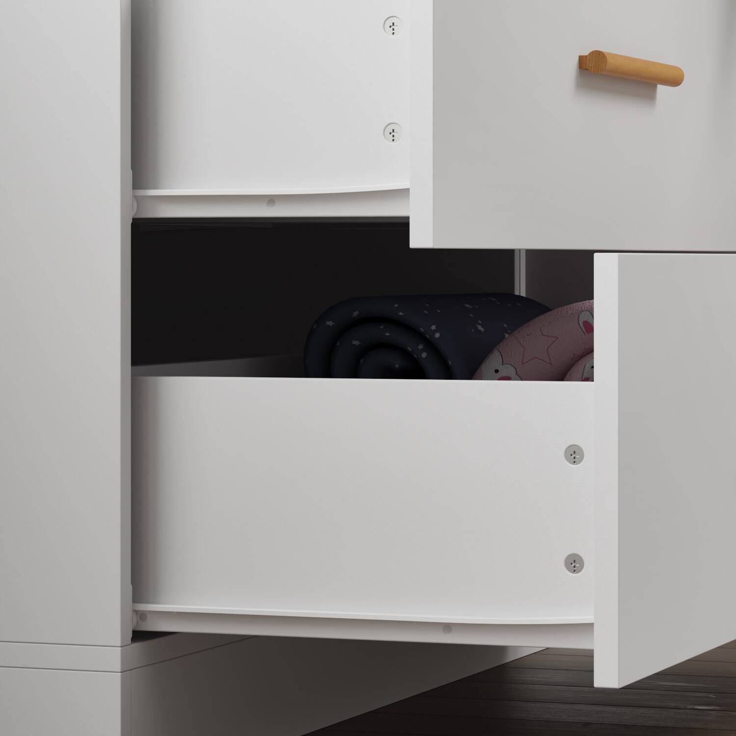 Alt View 10. FUFU & GAGA - FUFU&GAGA 4 - Door Wardrobe Spacious Storage with Drawers & Anti - Tip Safety for Bedrooms - White.