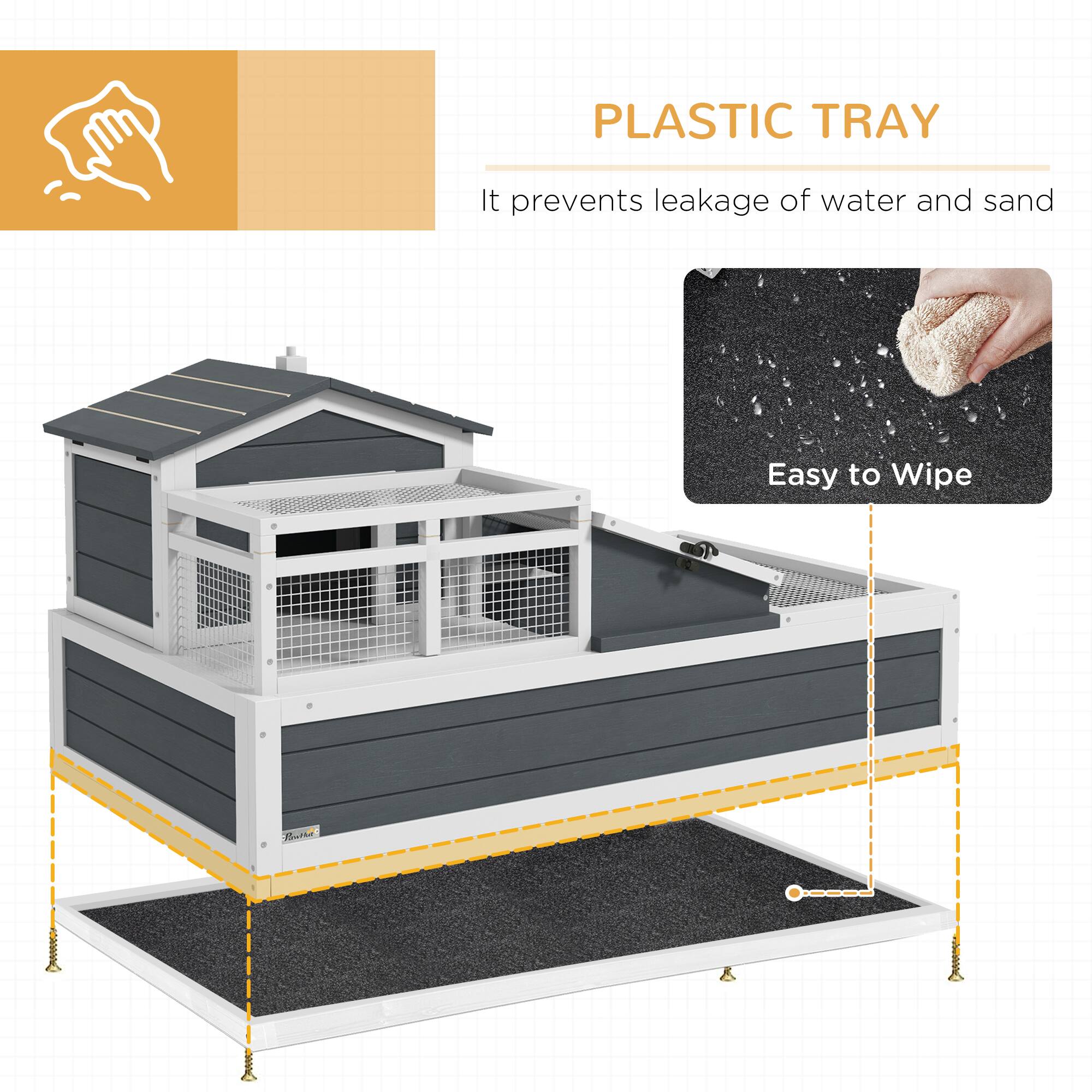 PLASTIC TRAY

It prevents leakage of water and sand

Easy to Wipe
