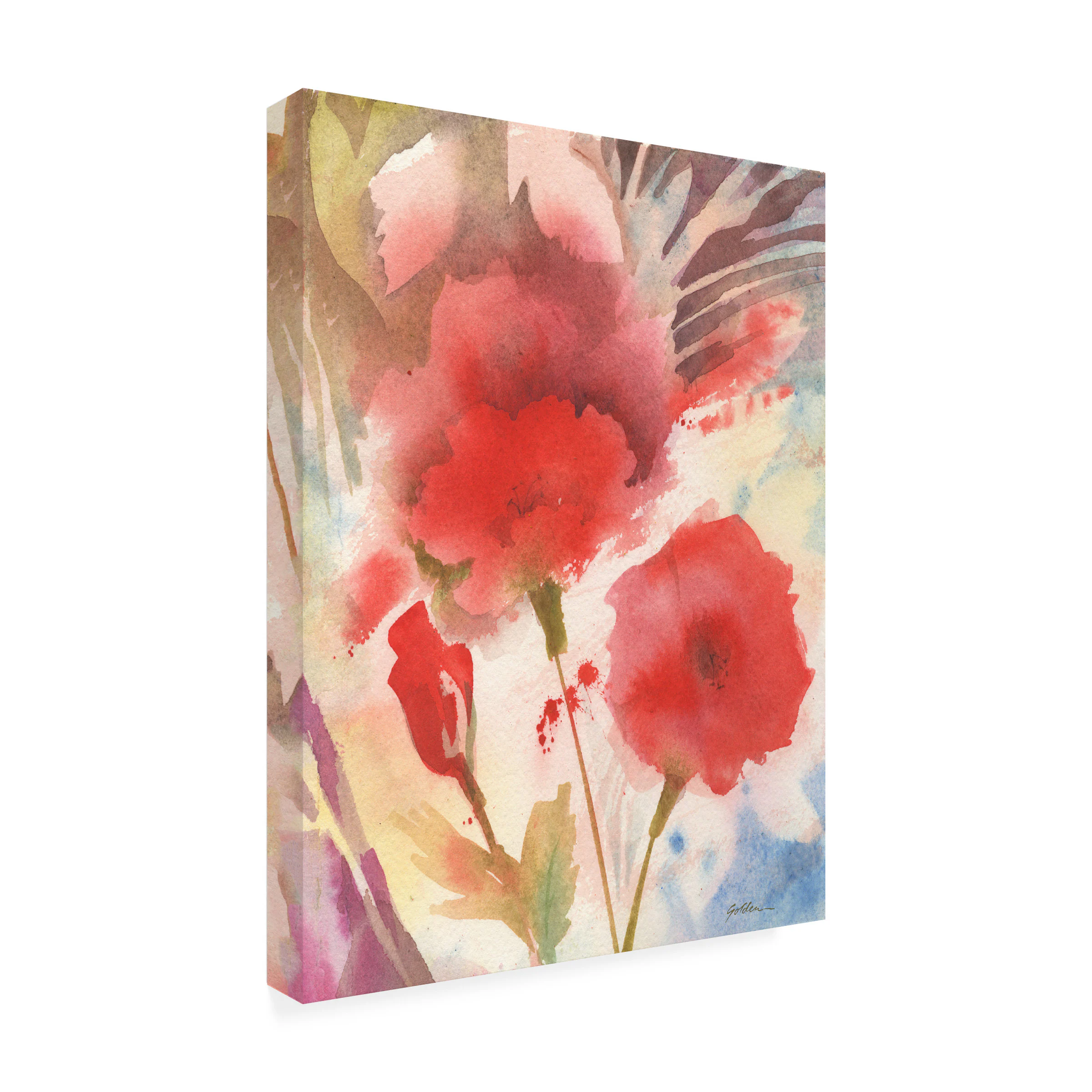 Front. Trademark Fine Art - Sheila Golden 'Red Echo' Canvas Art - Multicolor.