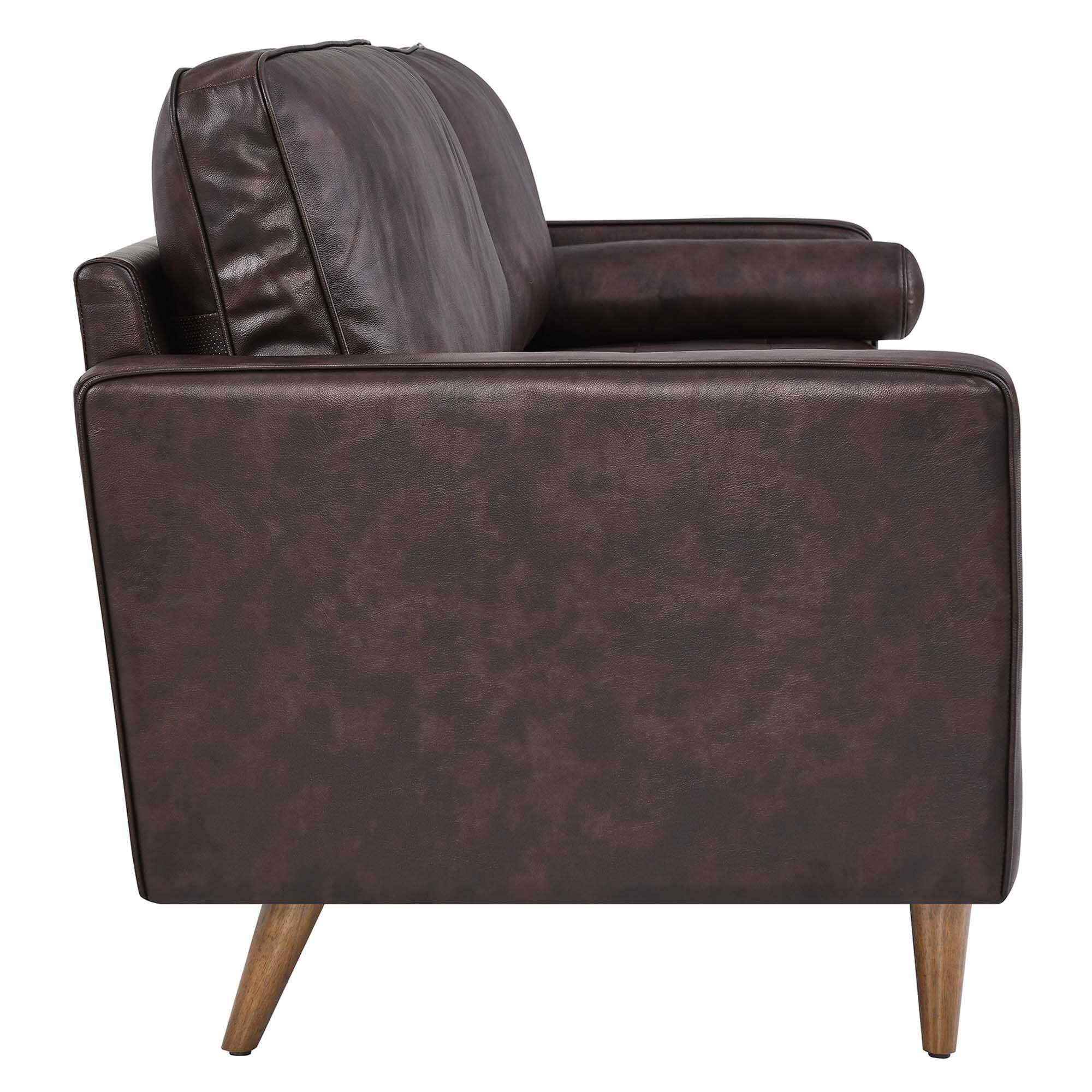 Alt View 1. Modway - Valour 88" Leather Sofa by Modway - Brown.
