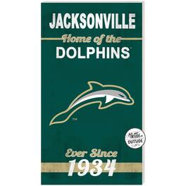 Jardine - JU Dolphins 11'' x 20'' Indoor/Outdoor Home Of The Sign - Green