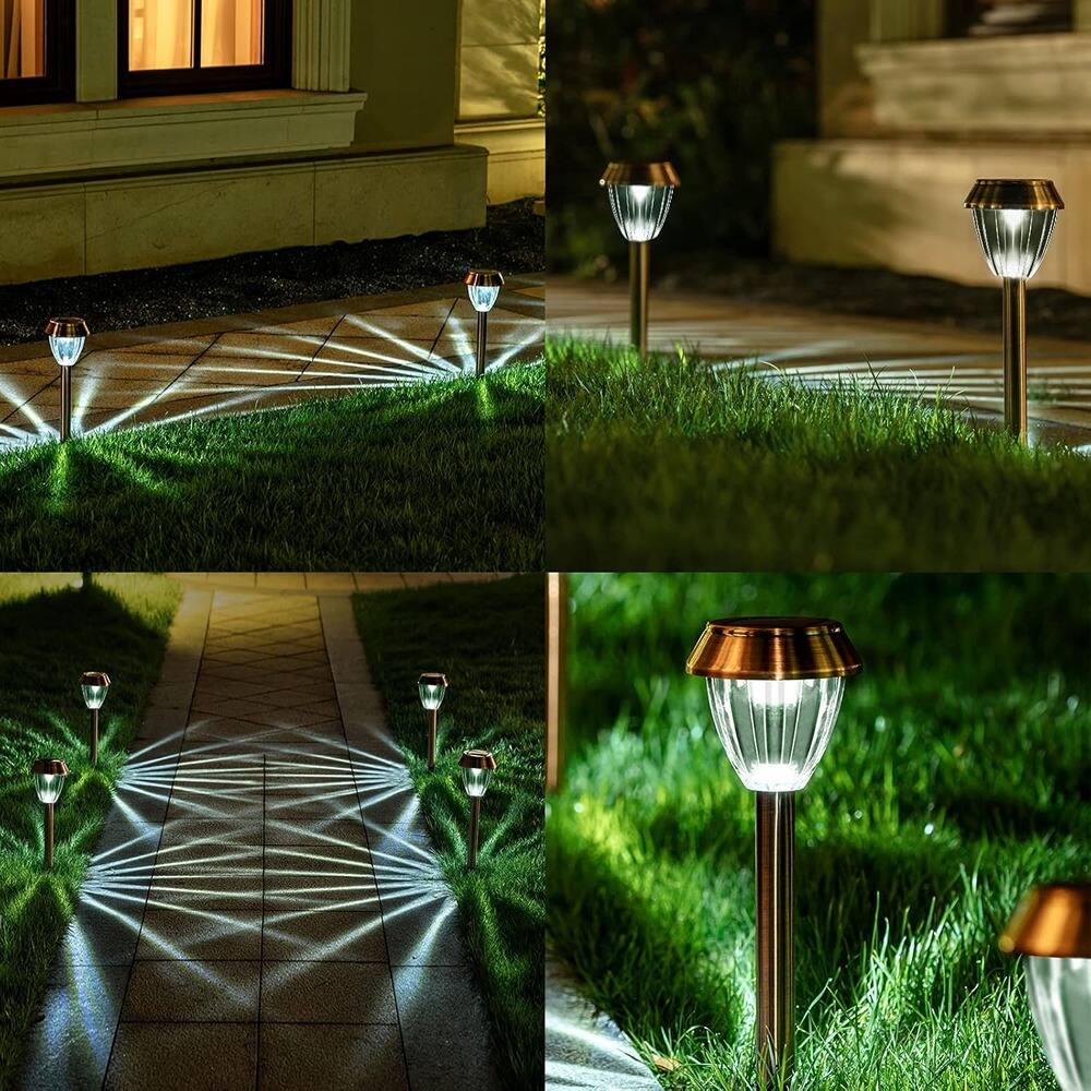 Angle. MOSZAR LLC - Solar Pathway Lights Outdoor Waterproof, 6 Pack Solar - White.
