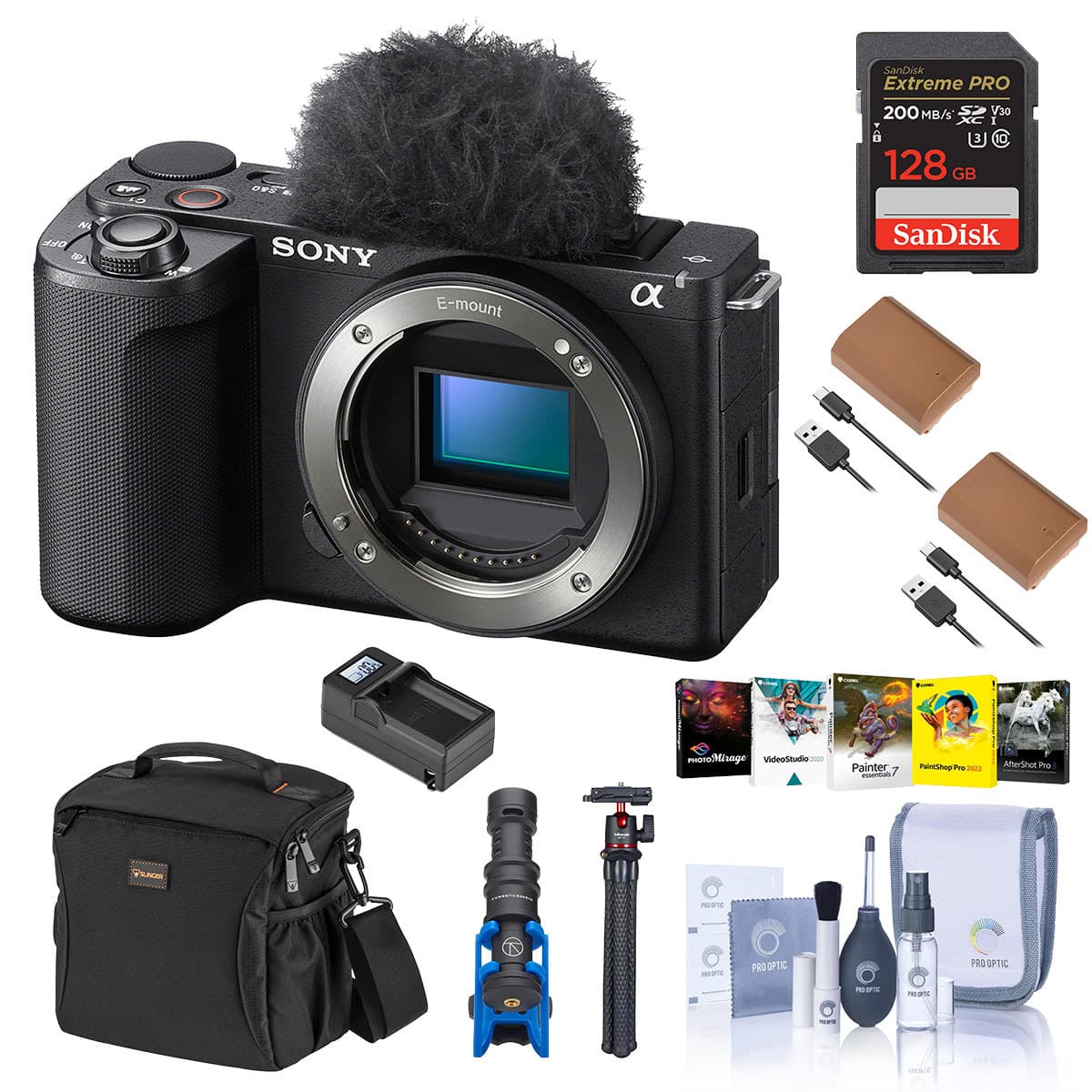 Bundle - Sony - Alpha ZV-E10 II Mirrorless Camera, Black, with 128GB Memory Card, 2x Battery, Charger Base, Microphone, price history on PriceWatchPro
