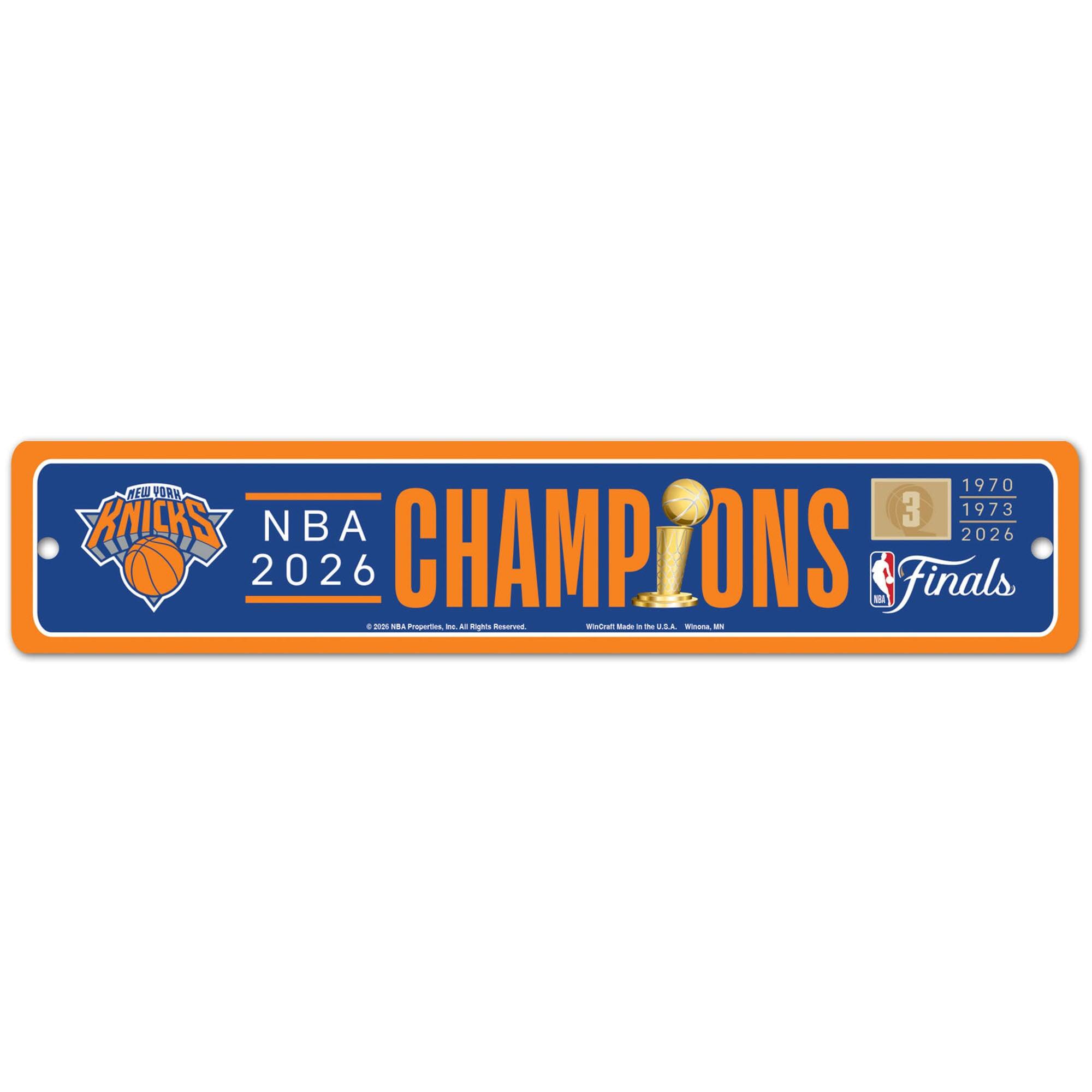 New York Knicks 2026 NBA Finals Champions 3.75" x 19" Street Sign
