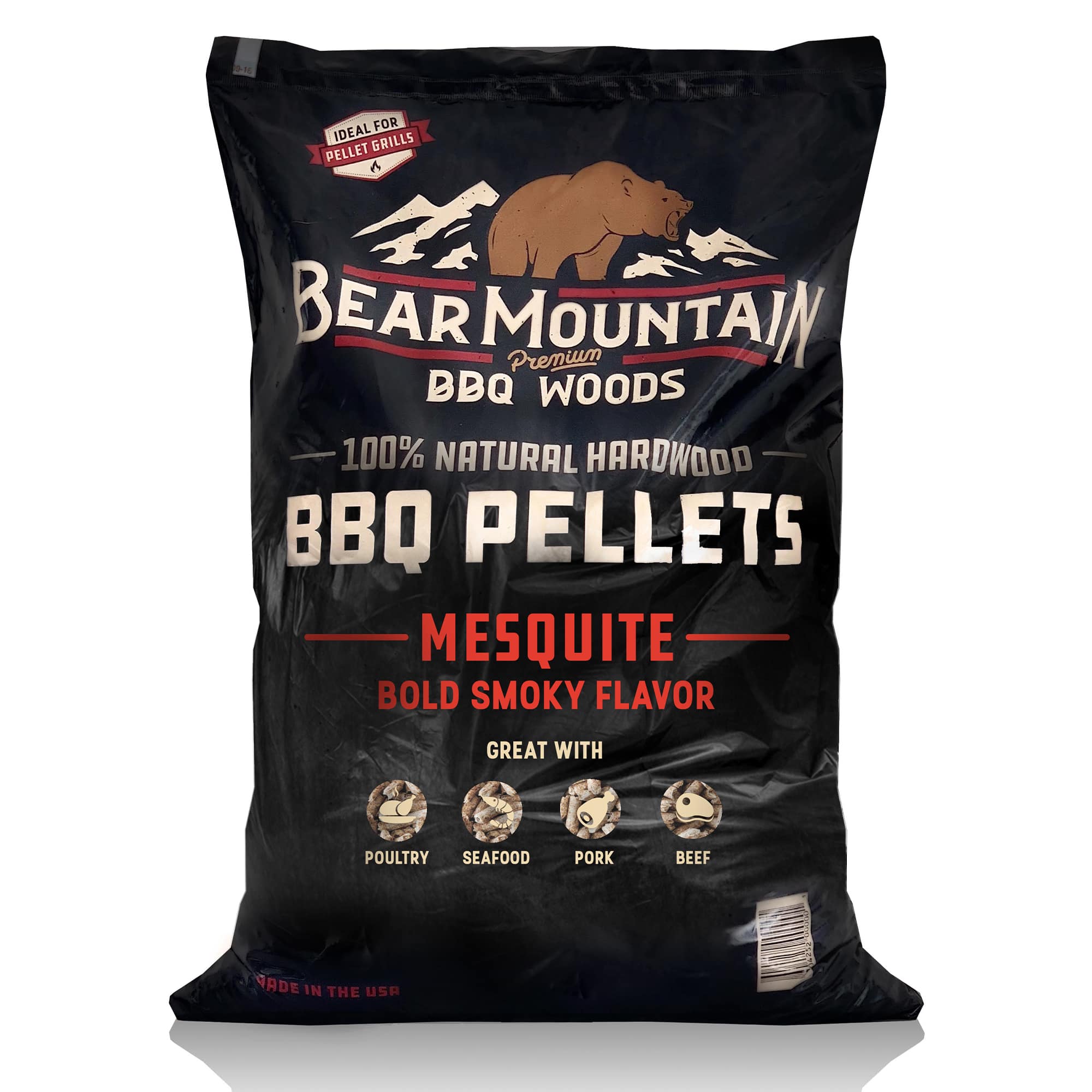Bear Mountain BBQ - Premium All Natural Wood Mesquite Smoker Pellets, 40 Pounds