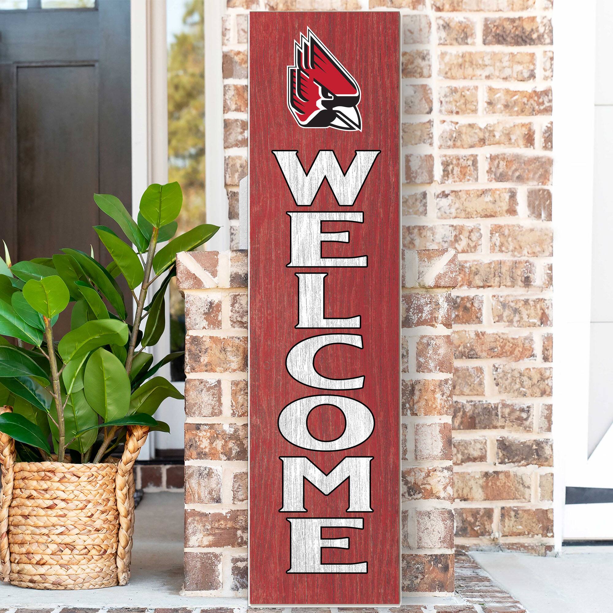 Alt View 1. Jardine - Ball State Cardinals 12'' x 48'' Outdoor Leaner Welcome Sign - Red.