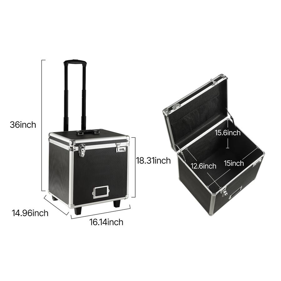 File Box 15 Inch VEVOR Portable File Storage Box, 15.6 x 12.6 x 15 inch Internal ...