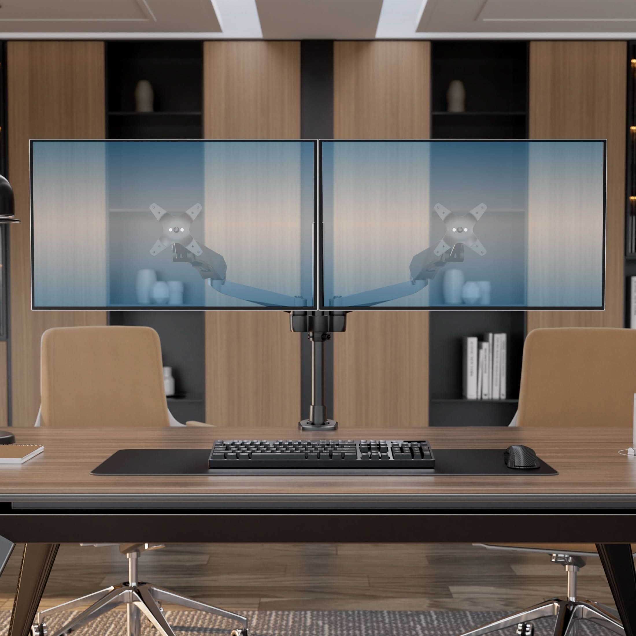 Left. Mount-It! - CLiX Series Extra Tall Articulating Single Monitor Desk Mount – Full Motion Arm for 13"-32" Screens, Black - Black.