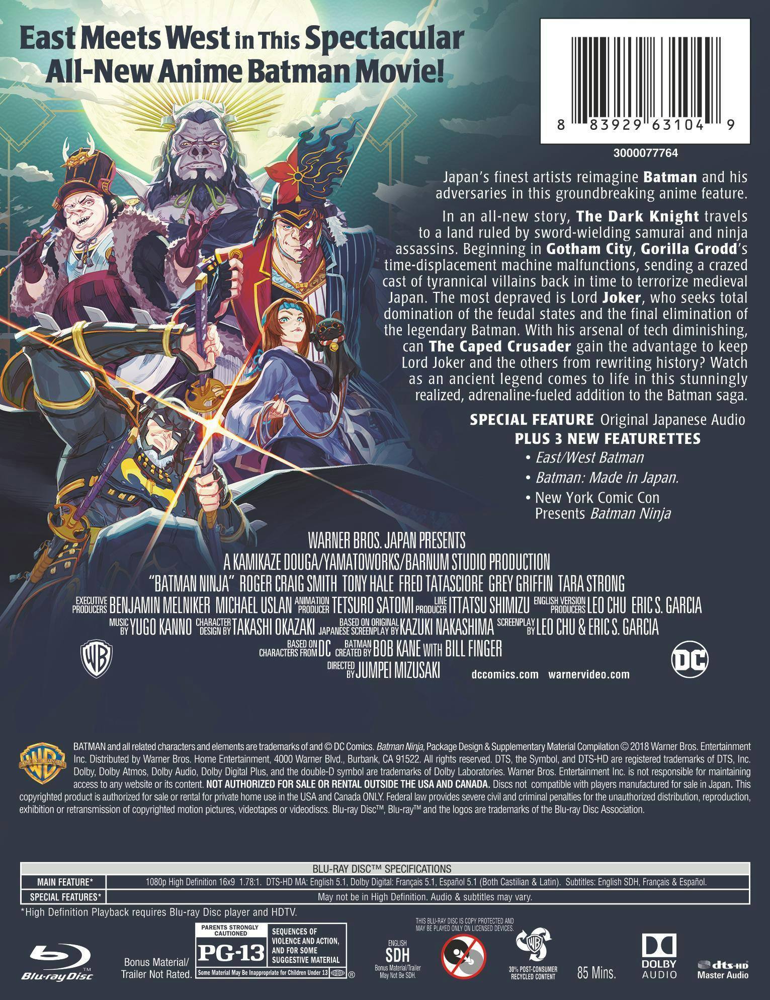 Back. Batman Ninja (Blu-ray Steelbook) [Blu-ray].