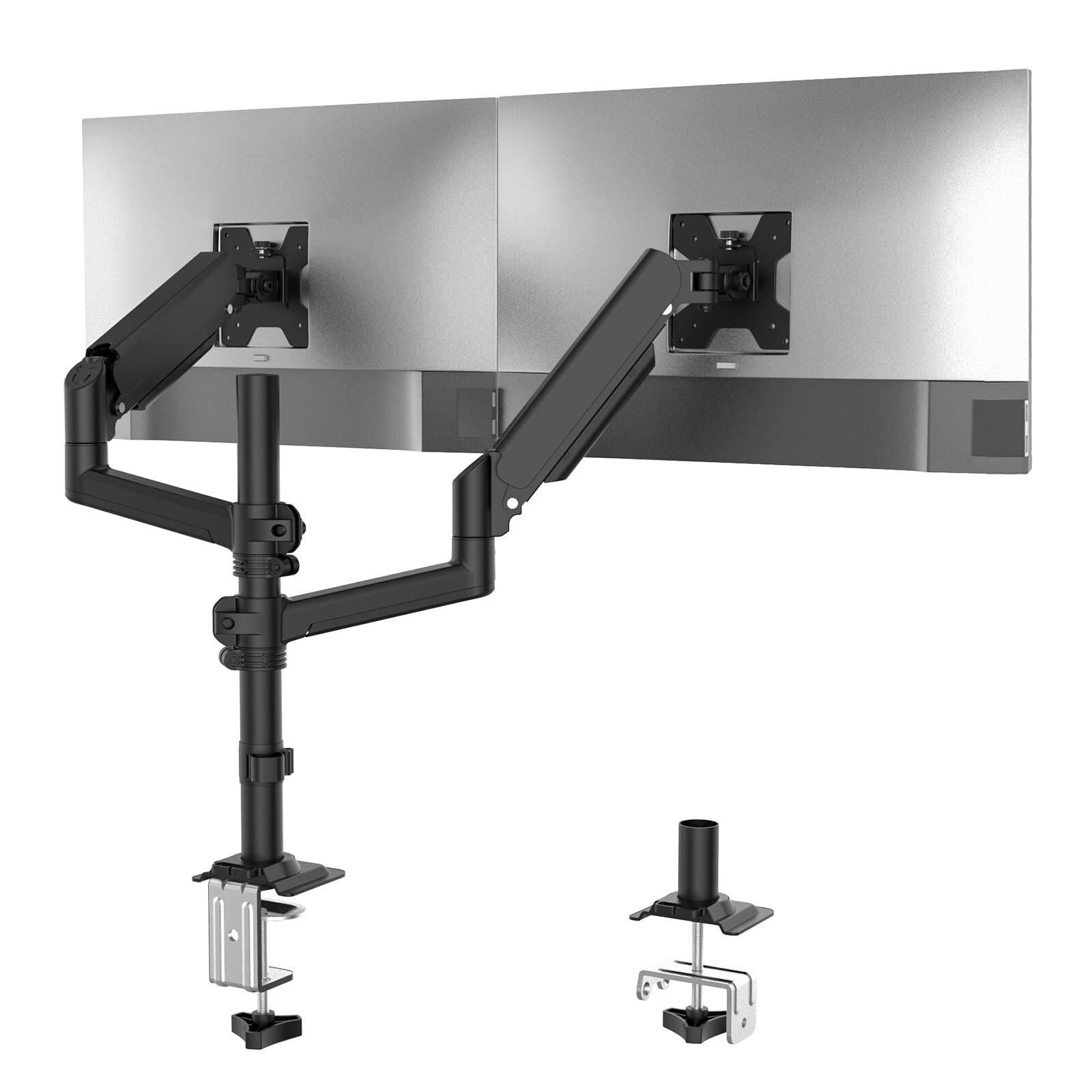 Hanke - Dual Monitor Mount 13- Adjustable Spring Arm For Desk Holds Max 19. Screens Swivel Vesa Bracket With C Clam - Dual Standard
