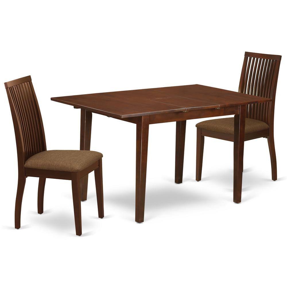 Back. East West Furniture - Dining Room Set Mahogany - Brown.