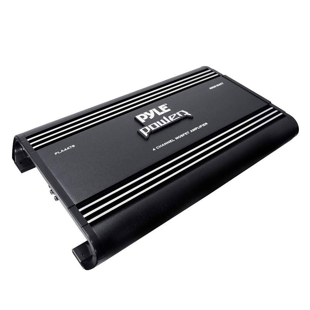 Pyle - PLA4478 4-Channel Car Stereo Amplifier 4000W, Bridgeable MOSFET, Bass Boost Control