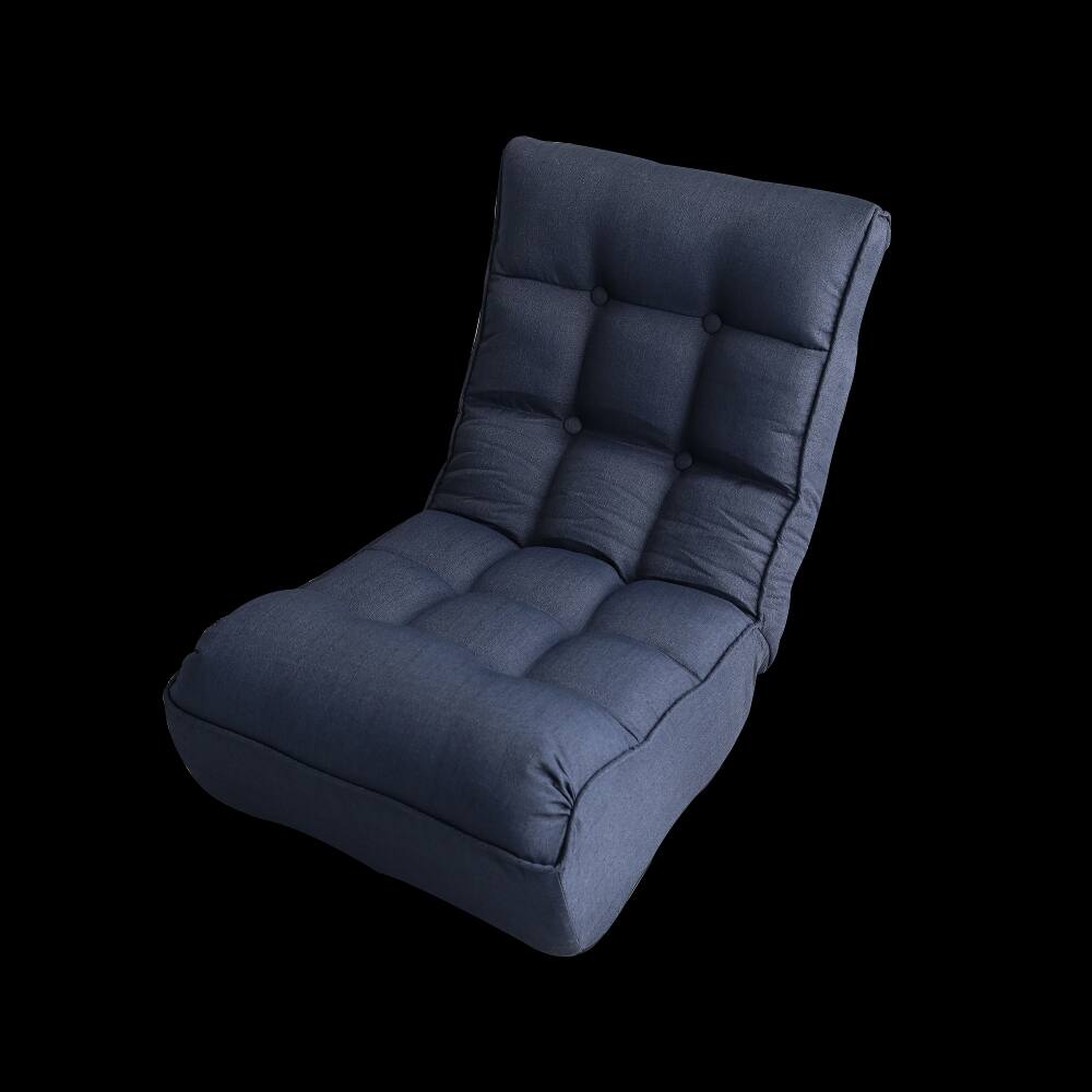 Alt View 3. Loheer - Loheer Single Sofa Reclining Chair Adjustable Floor Chair Tatami Lazy Sofa Folding Deck Chair for Living Room Bedroom - Navy.