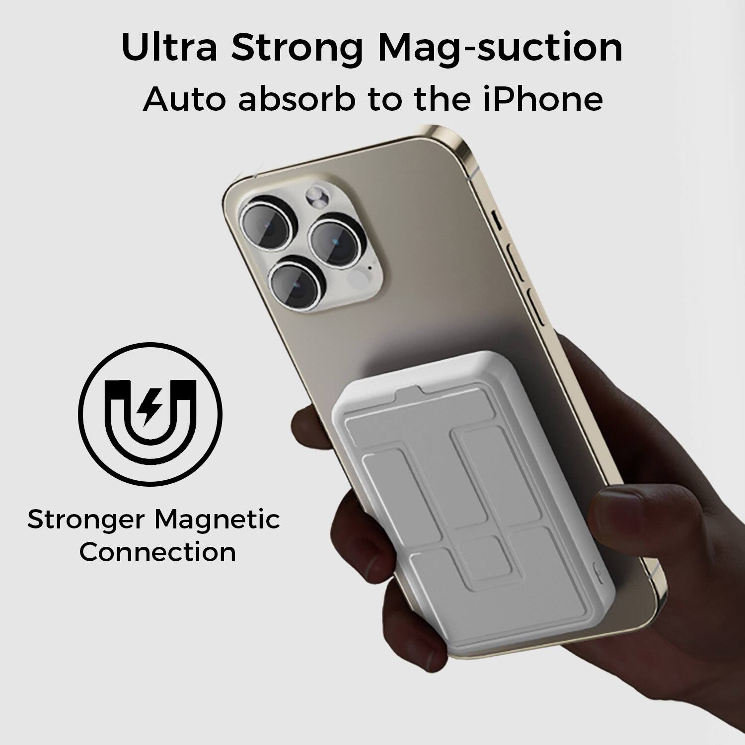 Ultra Strong Mag-suction, Auto absorb to the iPhone, Stronger Magnetic Connection