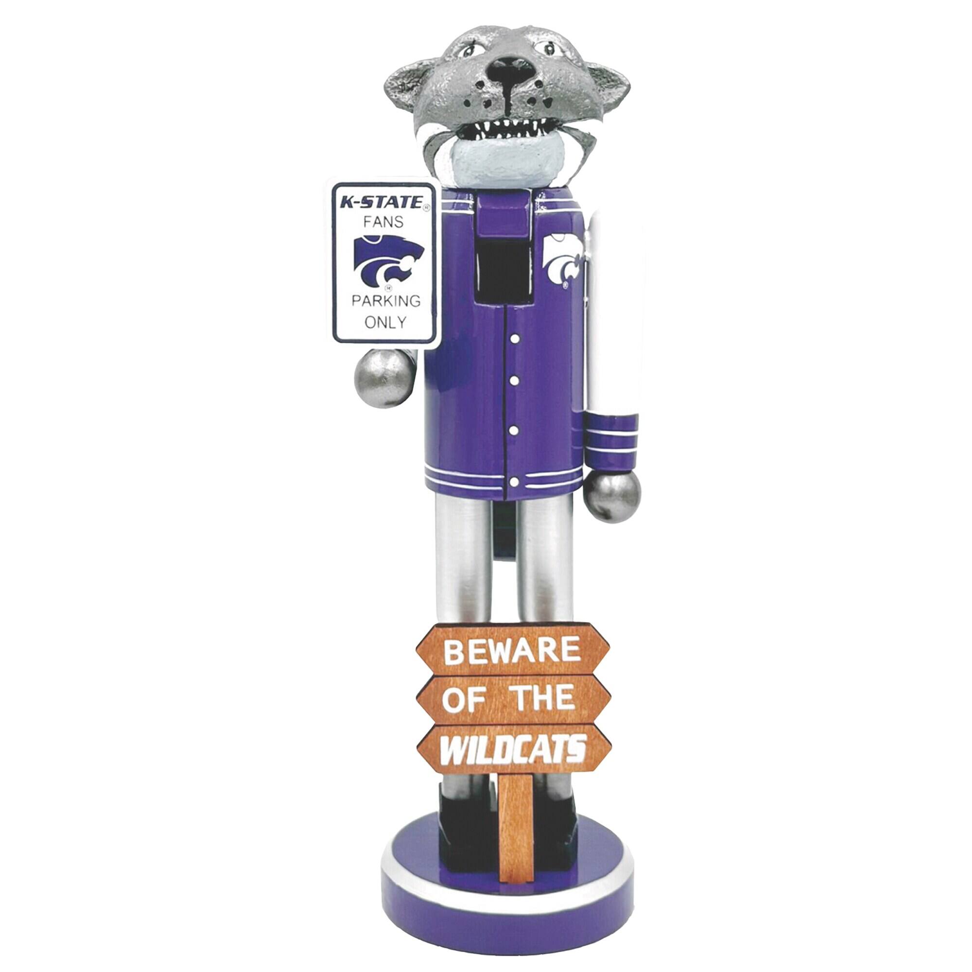 Santa's Workshop - Kansas State Wildcats 12" Beware Nutcracker - Purple