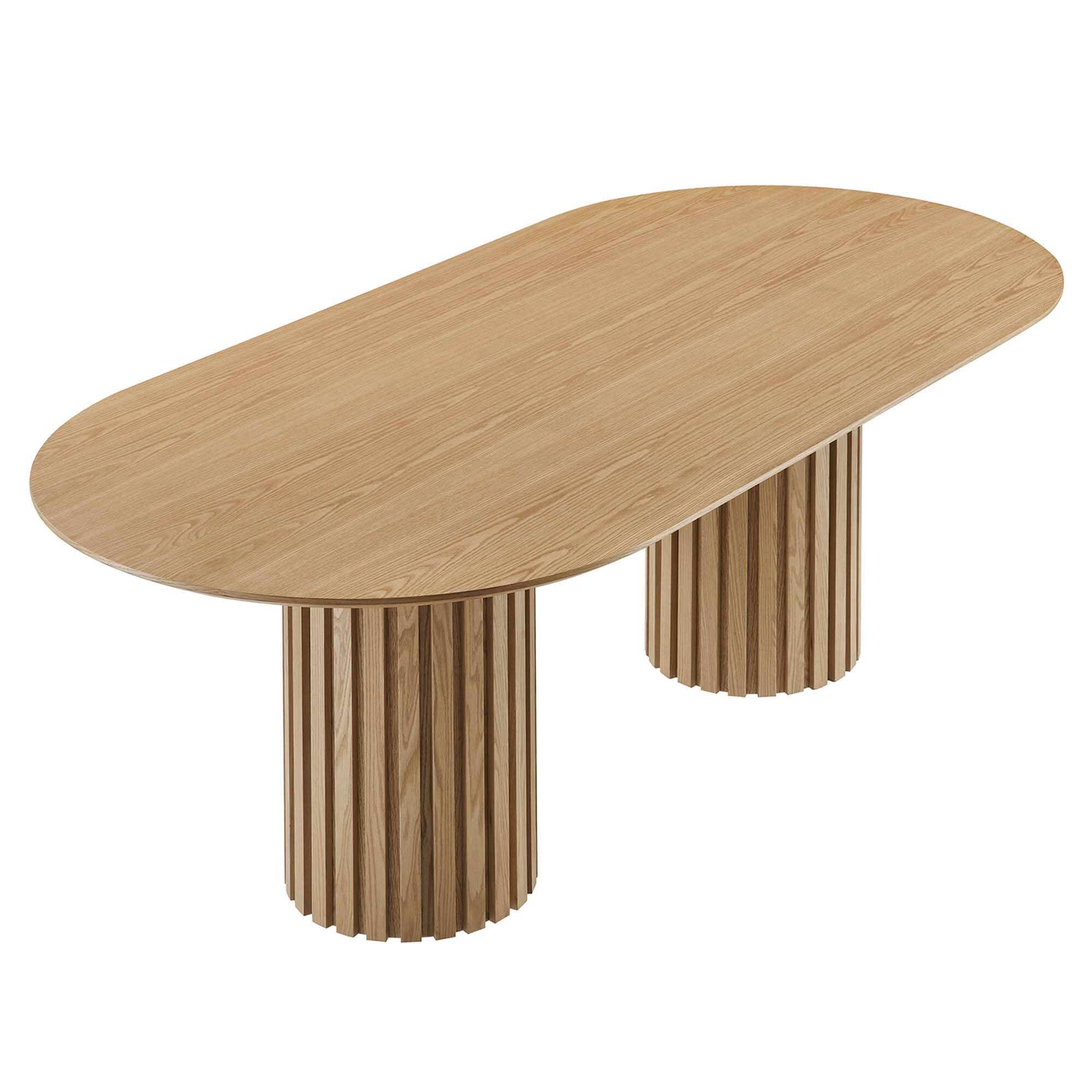 Front. Modway - Senja 95" Oval Dining Table by Modway - Oak.