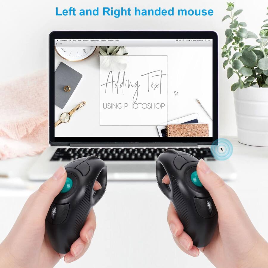 Hand Tracking Device Mouse AGPtek Wireless USB Handheld Finger Trackball Mouse with Laser Pointer ...