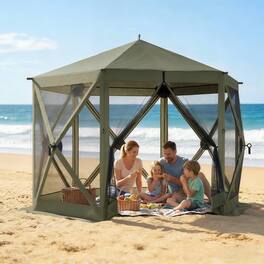 Anysun - All-Around Mesh Sidewalls Design Pop-Up Gazebo, Easy to Carry and Store - Dark Green
