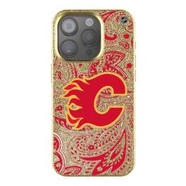 Keyscaper - NHL - Calgary Flames Paisley Bling iPhone Case - 14 - Gold