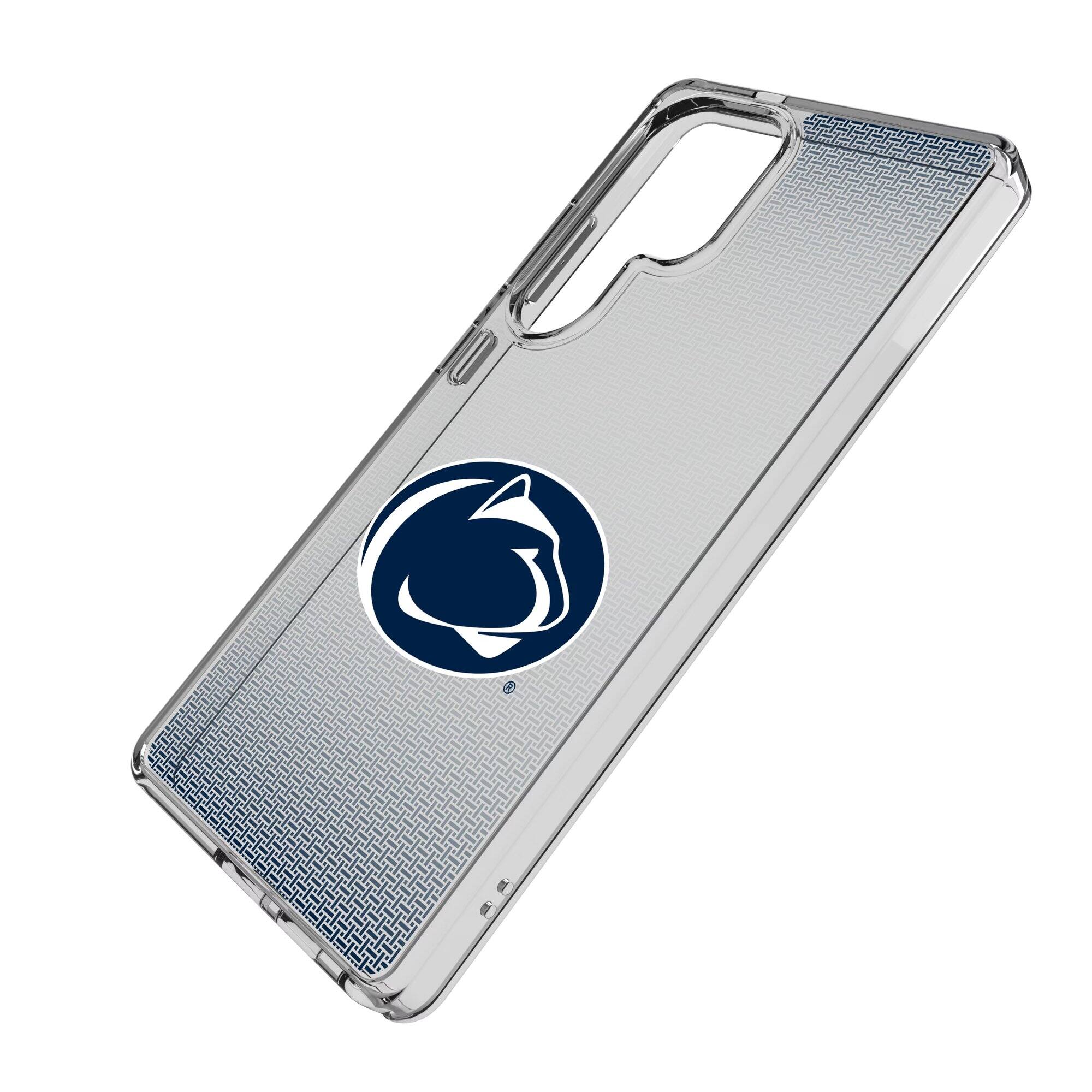 Alt View 1. Keyscaper - Penn State Nittany Lions Linen Logo Galaxy Clear Case - S23 Ultra - Multicolor.