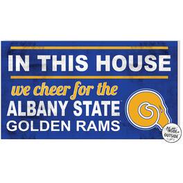 Jardine - Albany State Golden Rams 11'' x 20'' Indoor/Outdoor In This House Sign - Royal