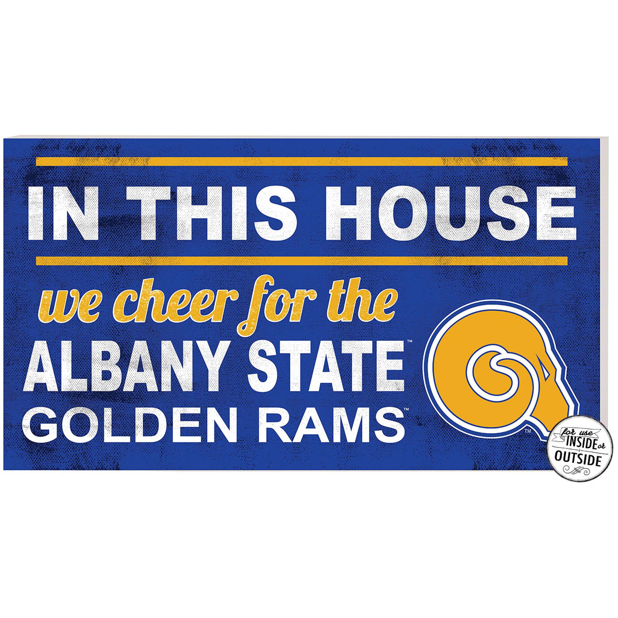 Albany State Golden Rams 11'' x 20'' Indoor/Outdoor In This House Sign