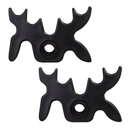 Front. GSE Games & Sports Expert - 2-Pack Black Plastic Slip-On Bridge Portable Moosehead Bridge Head, Pool Billiard Cue Bridge Head - Black.